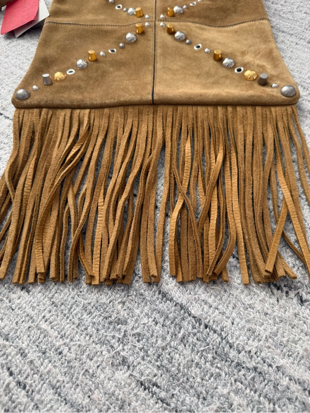 NWT Authentic Valentino Garavani Small Nellcôte Fringe Stud Suede Crossbody Bag - Picture 11 of 14